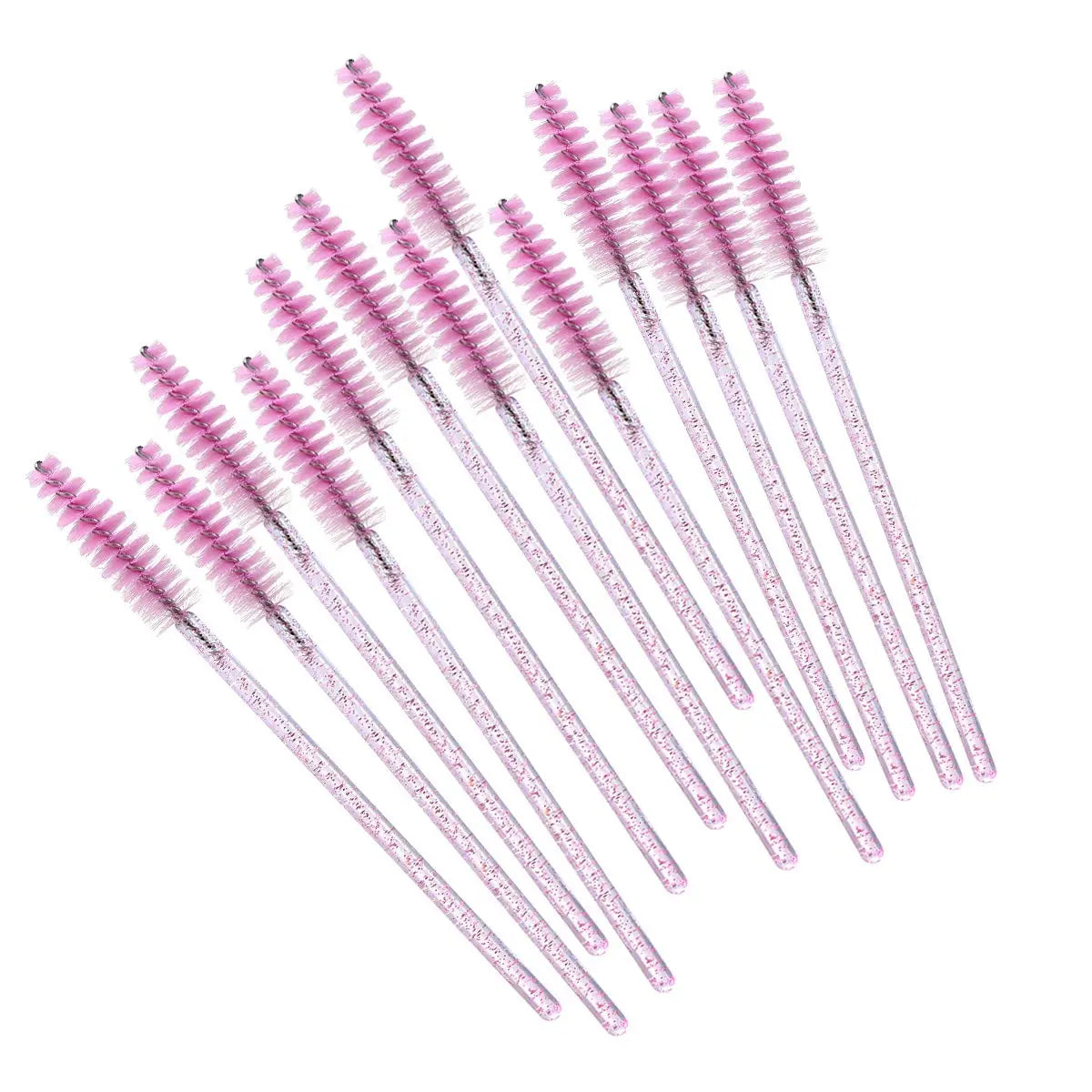 Disposable Applicators Kits for Eyelash Extensions and Eyebrow Brush Mascara Brushes , Mascara Wands Makeup Brushes (Crystal Pink)
