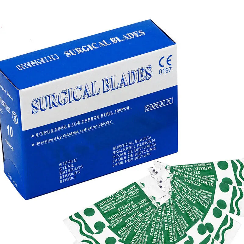 100pcs Scalpel Blades Sterile #11, Disposable Stainless Steel Surgical Blades, Skincare skin care Individually Foil Wrapped