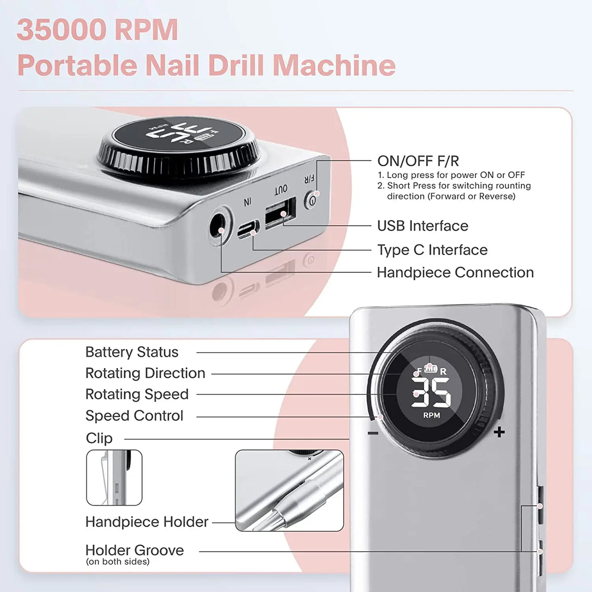 Professional Electric Nail Drill Machine