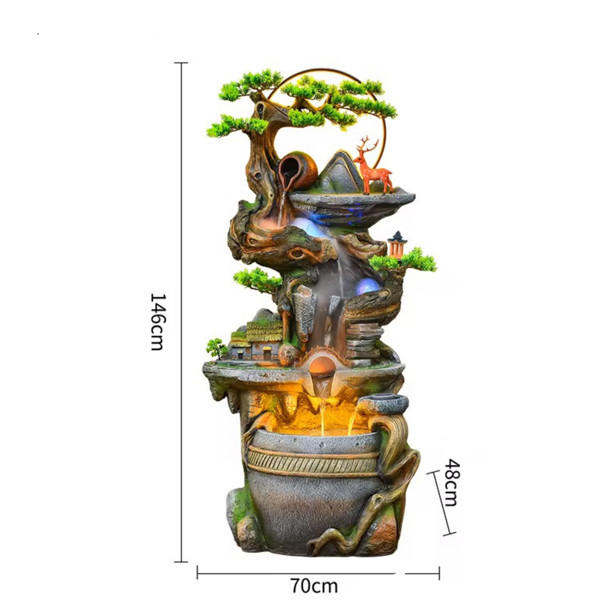 Water Fountain Flowing Water Decorations Circular Floor Decoration Pastoral Scenery Floor Decorations Facial Head Spa Relaxation-125 Head spa headspa skincare skin care