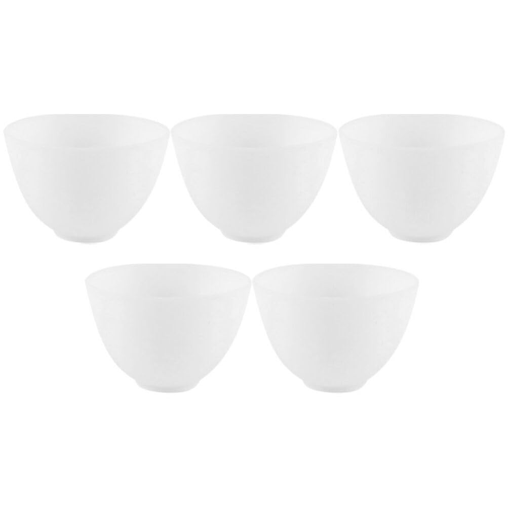 5 Pcs Silicone Facial Mask Bowl DIY Face Skin Care Skincare Mask Mixing Bowl for Home Salon Spa Face Skin Applicator Bowl, White