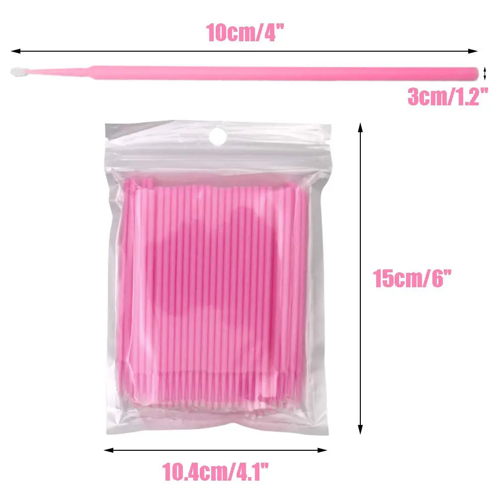 Micro Brushes, Micro swabs For Eyelash Extensions & Makeup, Lint Free Lip Micro Applicator Brush, Disposable Micro Swabs, Eye Lash Mascara Wands