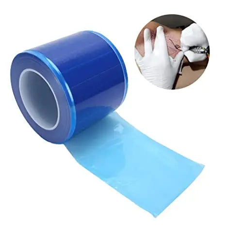 Blue Barrier Film Roll– 1200 Sheets (4" x 6") Adhesive Tape for Dental, Tattoo, Makeup Skin care skincare Brow