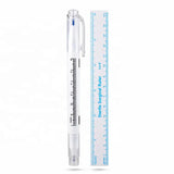 Microblading Skin Marker Tattoo Stencil Markers Pen Permanent Makeup Position Mark Surgical Tip Sterile with Paper Ruler for Eyebrow, Lips, Skin