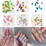 12 Color/Set 3D Butterfly Nail Glitter Sequins