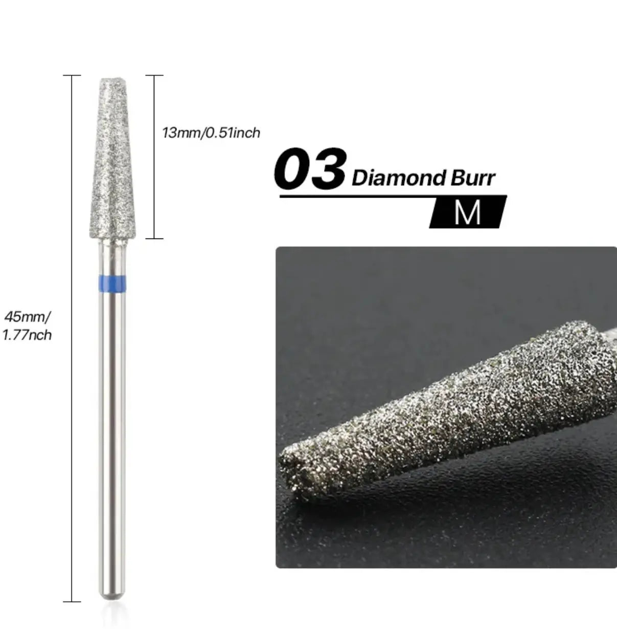 Diamond Cuticle Clean - Manicure Rotary Bit - Nail Tool (1 pcs)