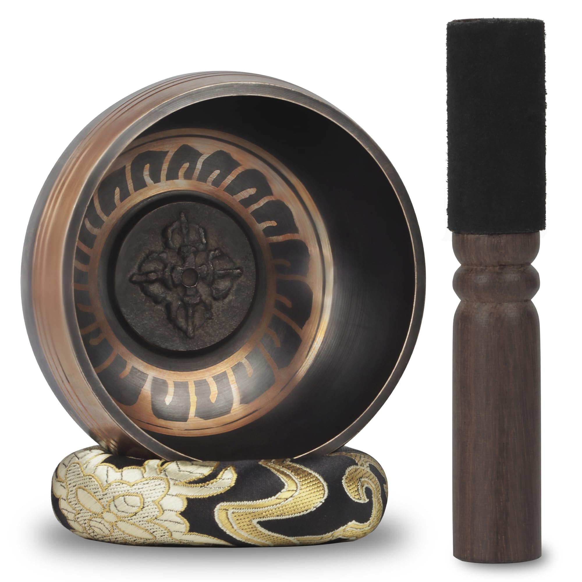 Tibetan Singing Bowl Set with Cushion and Mallet for Head Spa Headspa Facial Relaxing Chuông xoay Nepal Ấn Độ bằng đồng