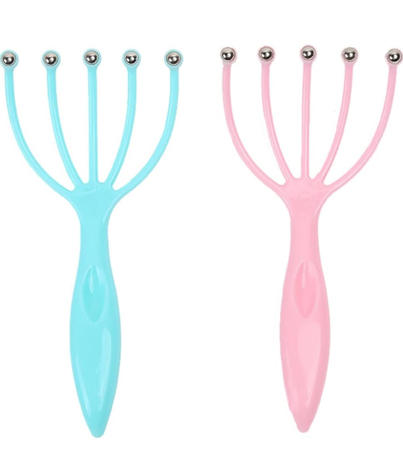2 Pcs Scalp Massager, Hand Held SPA Head Massager for Deep Relaxation & Stress Reduction ( Blue or Pink) Head Spa Headspa
