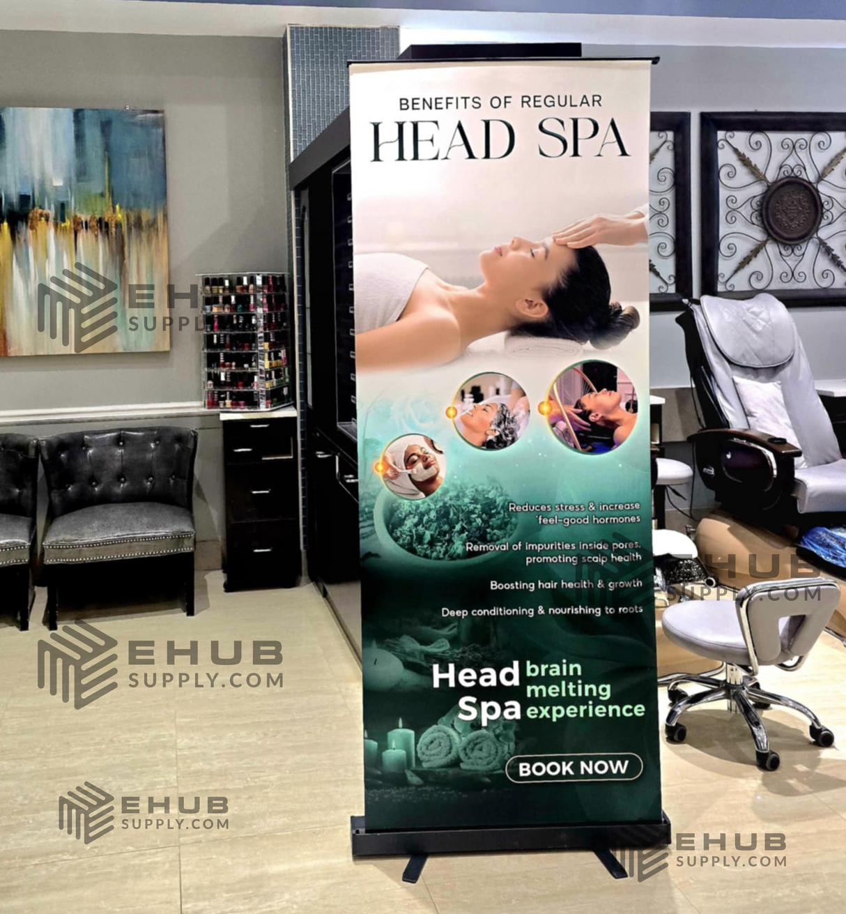 HeadSpa Banner Retractable Head Spa Skin care Skincare Shampoo Facial Gội Đầu
